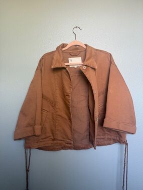 Pilcro Brown Drawstring Hem Utility Jacket